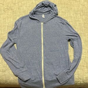 Light spring fall hooded zip up jacket